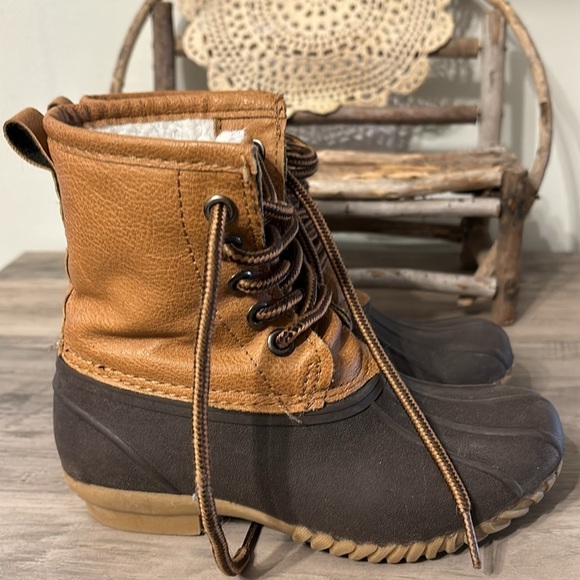 EUC! BLUE SUEDE SHOES HUEY TODDLER FLEECE LINED LACE UP DUCK BOOTS - Picture 6 of 13